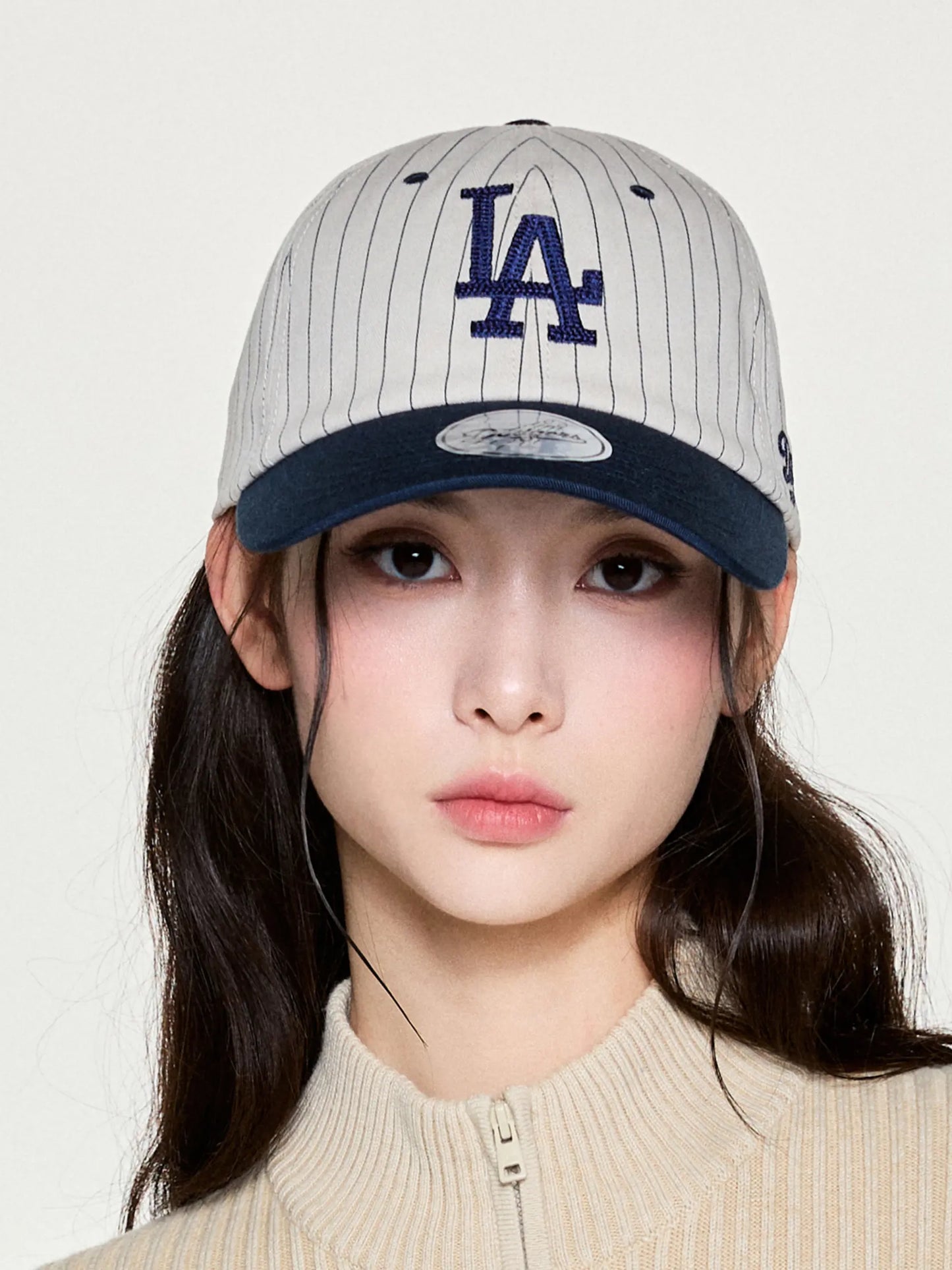 [Karina PICK] Signature Stripe Unstructured Ball Cap