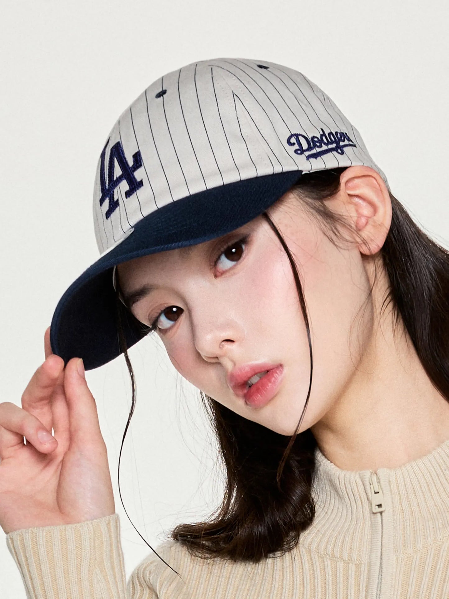 [Karina PICK] Signature Stripe Unstructured Ball Cap